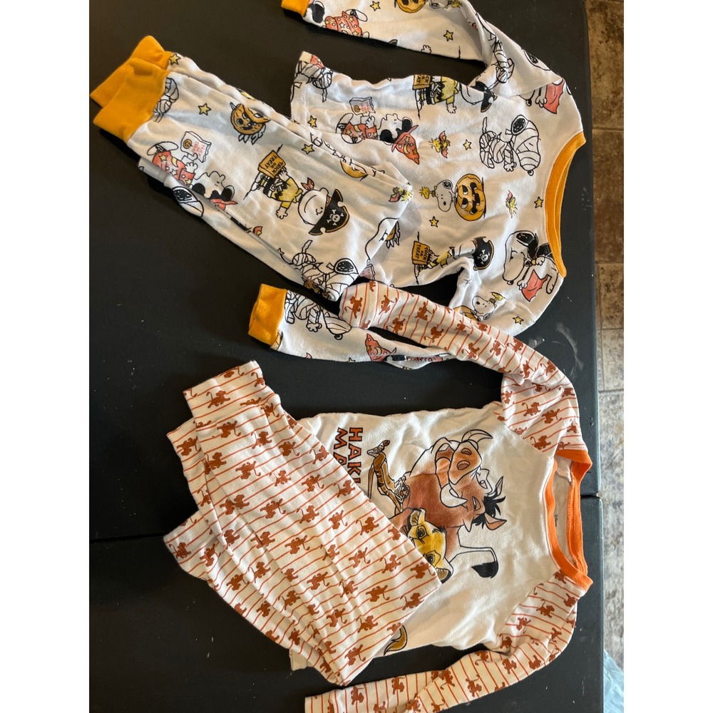 Peanuts Halloween Snoopy & Disney Lion King Pajamas Bundle 4pc Set Kids 5T